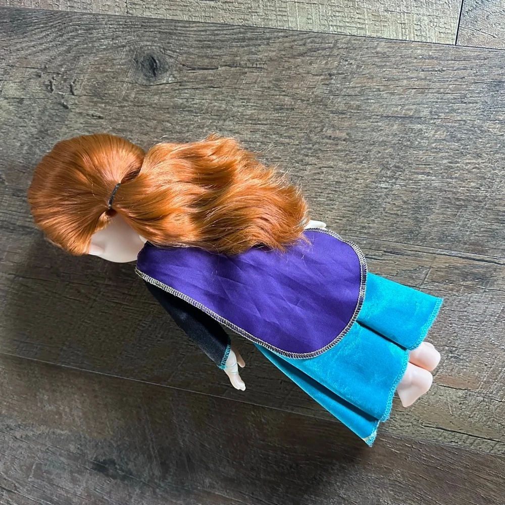 Girls Disney Anna Frozen Doll One Size Teal Black Dress